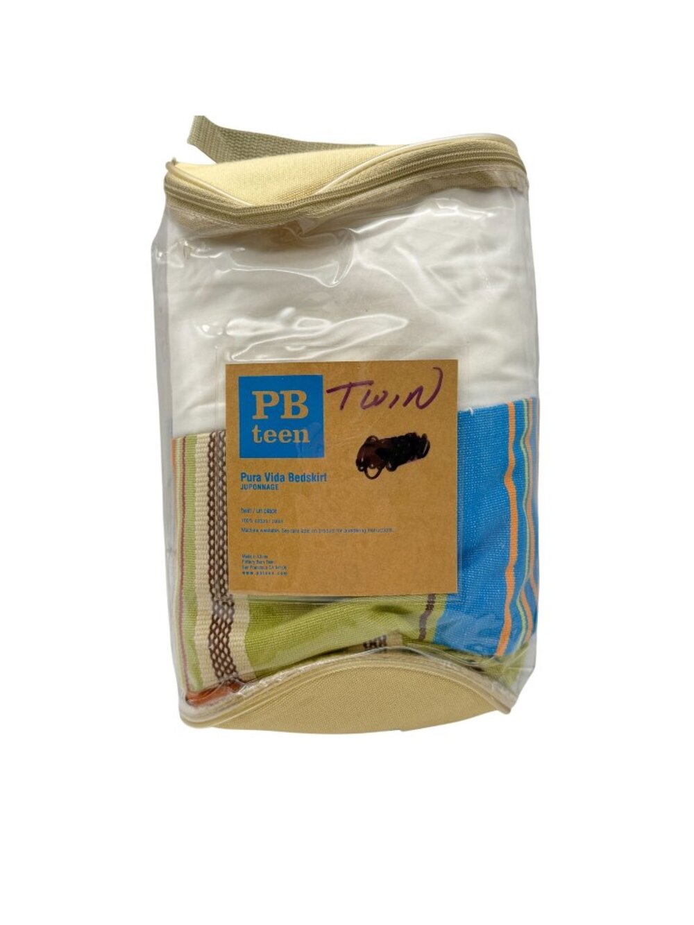 Pottery Barn Teen Pura Vida bedskirt twin colorful cotton southwest print